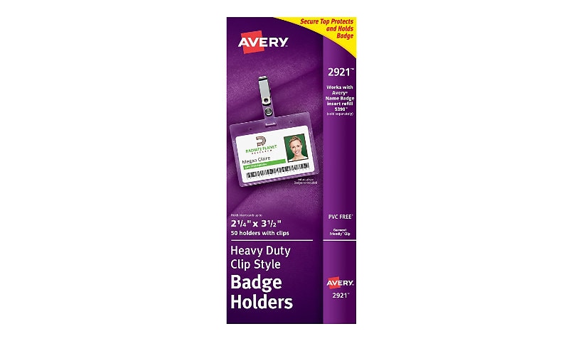 Avery name badge holder - clear (pack of 50)