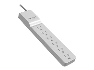 Belkin 6-Outlet Surge Protector - 2.5ft Cord - Straight Plug - 555J - White