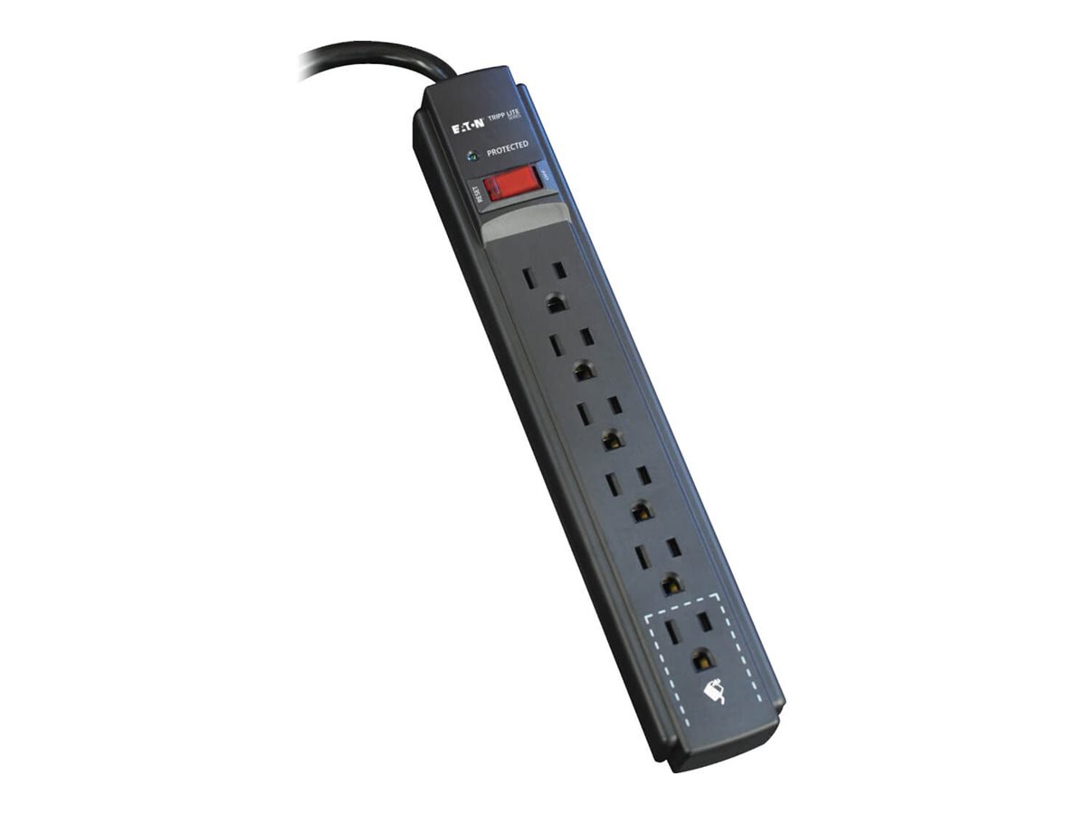 Tripp Lite Surge Protector Power Strip 120V 6 Outlet 6' Cord 790 Joule Black - surge protector