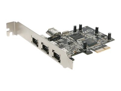 StarTech.com 4 Port PCI Express 1394a FireWire Adapter Card - 3 External 1 Internal - FireWire adapter - 3 ports