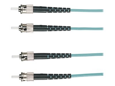Black Box 1M ST/ST Duplex 10G Multimode 50/125 OM3 Fiber Cable Aqua 3ft