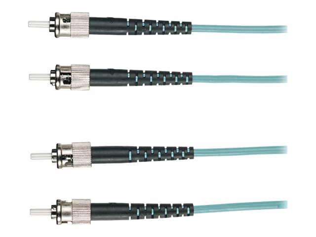 Black Box 2M ST/ST Duplex 10G Multimode 50/125 OM3 Fiber Cable Aqua 6ft