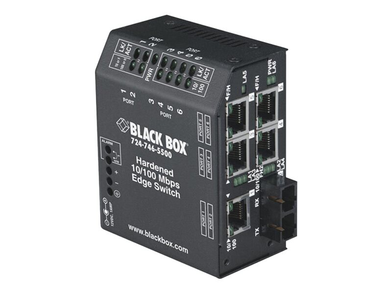 Black Box Hardened Heavy-Duty Edge Switch-100–240-VAC, ST