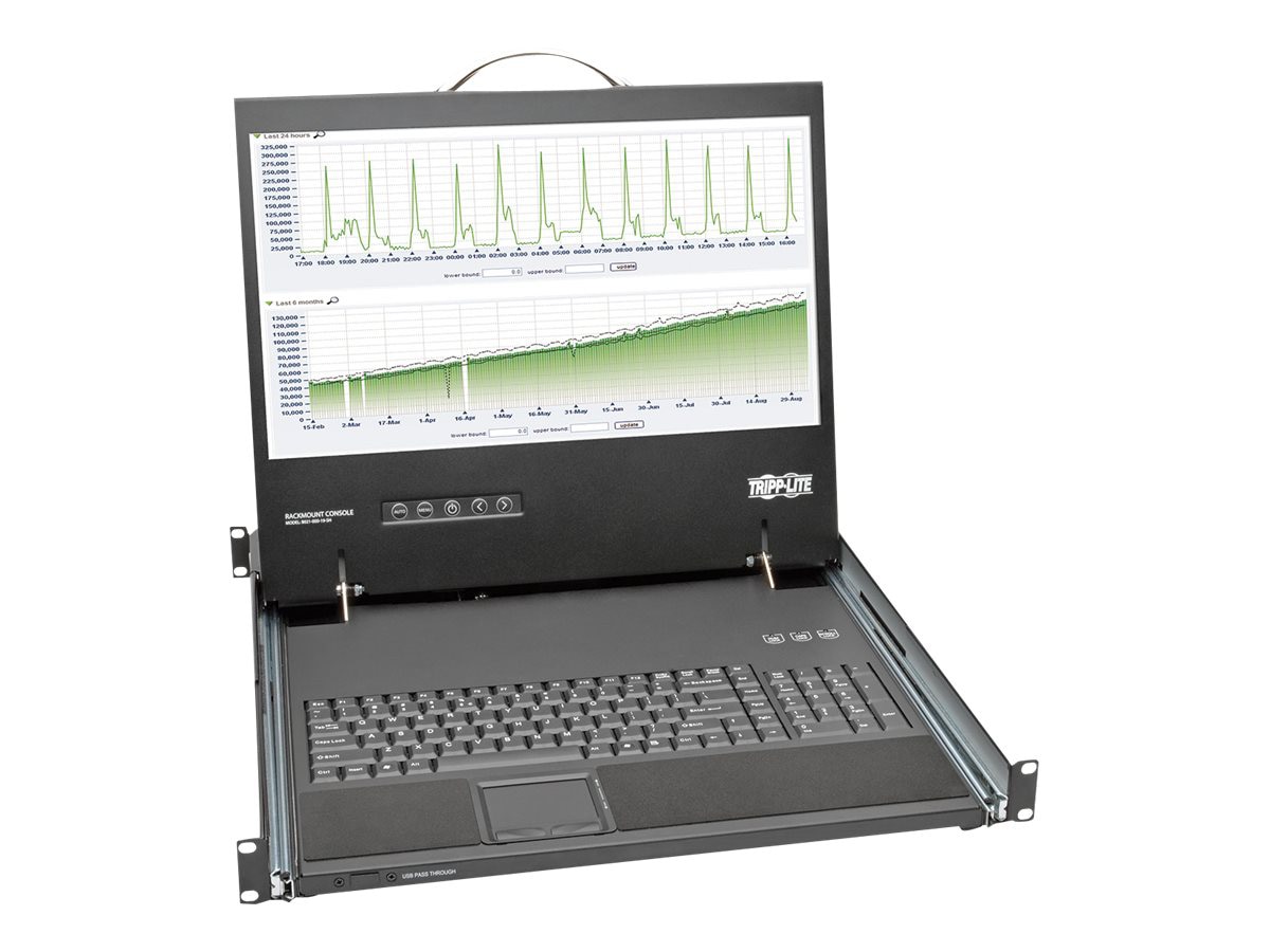 Thumbnail 2 of 6 for Eaton Tripp Lite Series Rack Console Short-Depth KVM Cable Kit w/ 19" LCD VGA 1U TAA - KVM console - 19"