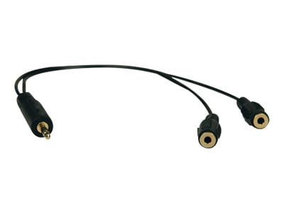 Tripp Lite 1ft Mini Stereo Dubbing Cable Y 3.5mm M 2x 3.5mm F