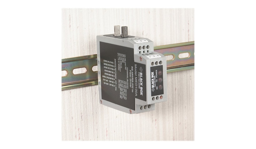 Black Box DIN Rail RS-232/RS-485 <-> Fiber Driver - short-haul modem