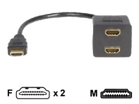 StarTech.com Standard HDMI Cable - 1x HDMI (M) to 2x HDMI (F) - video splitter - HDMI - 1 ft