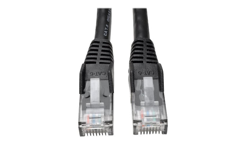 Eaton Tripp Lite Series Cat6 Gigabit Snagless Molded (UTP) Ethernet Cable (RJ45 M/M), PoE, Black, 7 ft. (2.13 m) - patch