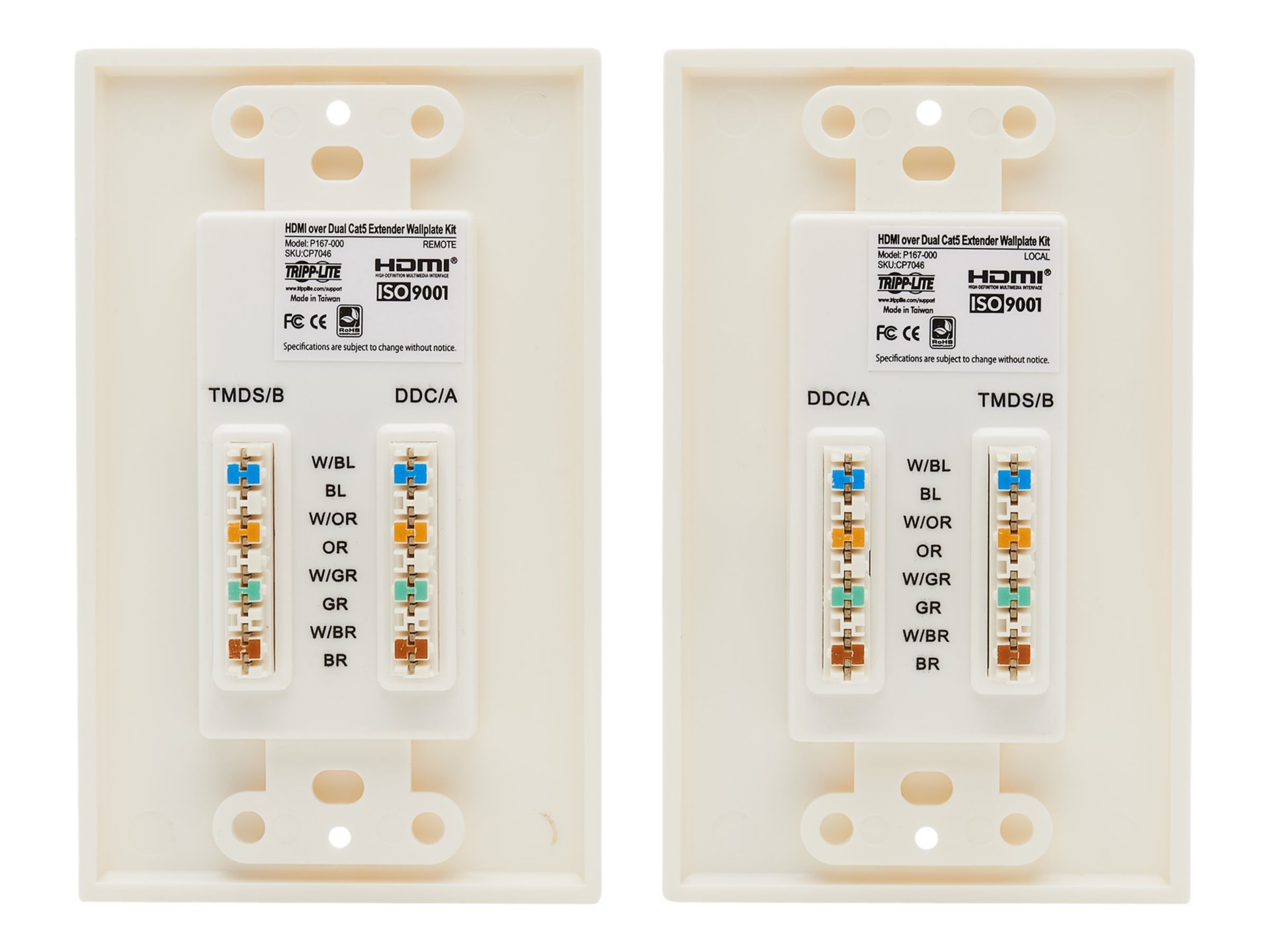 Tripp Lite HDMI Over Dual Cat5/Cat6 Wall Plate Extender Kit