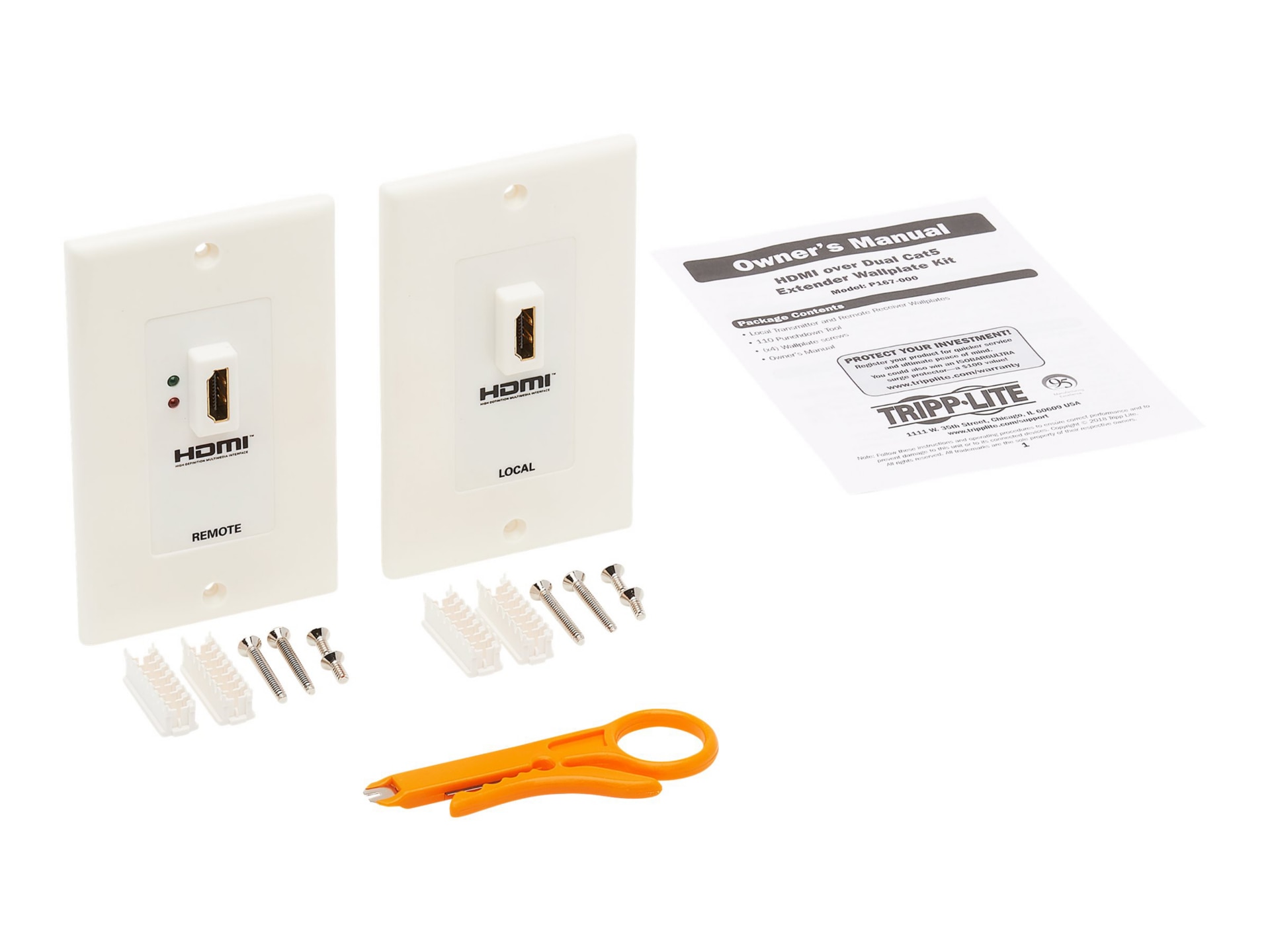 Tripp Lite HDMI Over Dual Cat5/Cat6 Wall Plate Extender Kit - Thumbnail 4