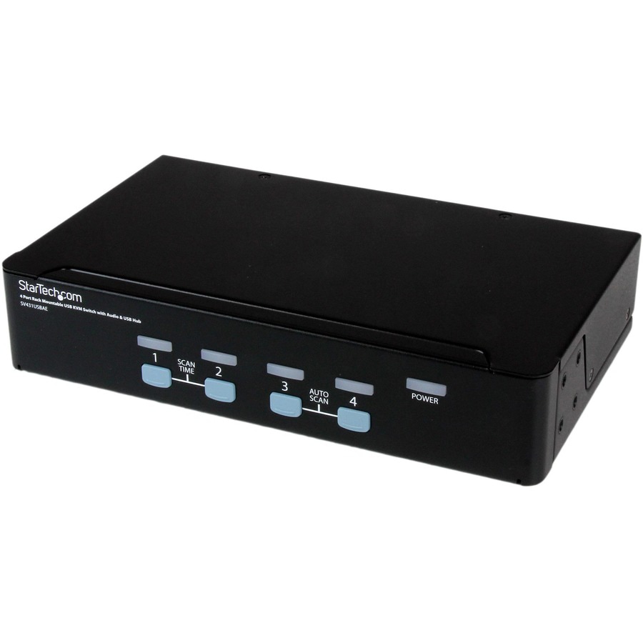 StarTech.com 4 Port Rack Mountable USB KVM Switch With Audio and USB 2.0 Hu