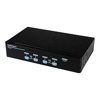 StarTech.com Rackmount 4 Port USB VGA KVM Switch w/Audio and USB 2.0 Hub - 1U