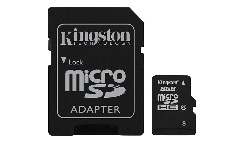 Kingston - flash memory card - 8 GB - microSDHC