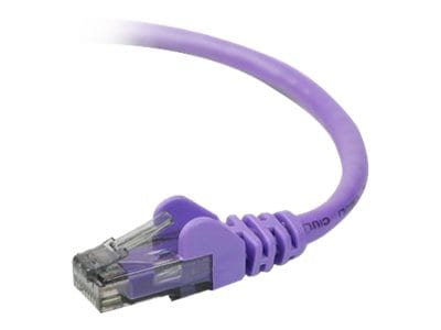 Belkin Cat6 1ft Purple Ethernet Patch Cable, UTP, 24 AWG, Snagless, Molded, RJ45, M/M, 1'