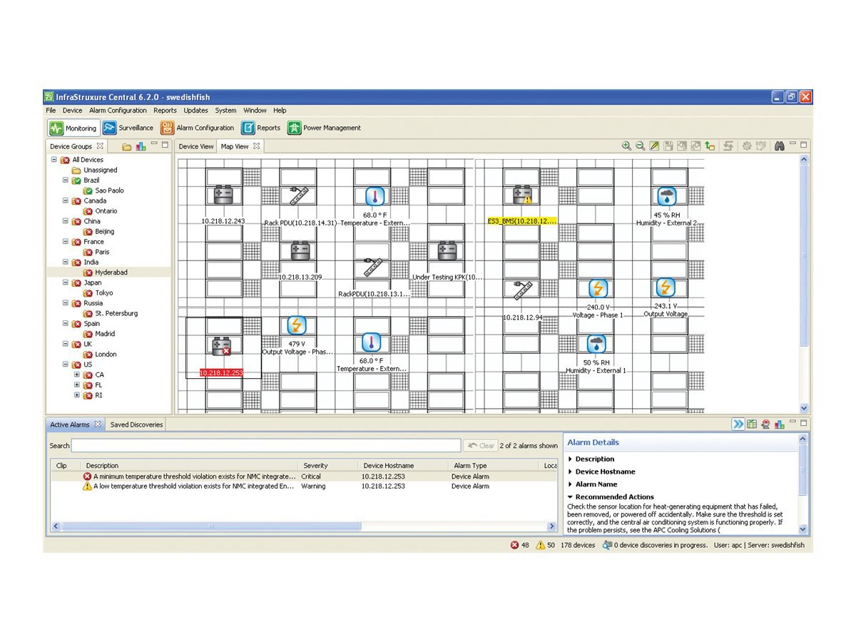 Thumbnail 2 of 17 for Appliance, EcoStruxure IT Data Center Expert, basic, up to 525 devices, up to 15 surveillance cameras, remote