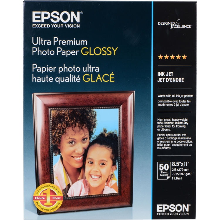 Epson Ultra Premium Glossy Photo Paper - photo paper - glossy - 50 sheet(s) - Letter