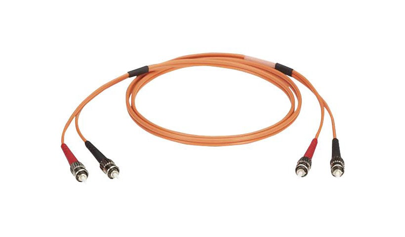 Black Box 2M ST/ST Duplex Multimode 50/125 OM2 Fiber Cable, Orange, 6ft