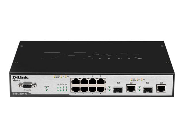 D-Link Managed 8PT 10/100/1000 L2 Switch with 2 1000Base-T/SFP Combo Por