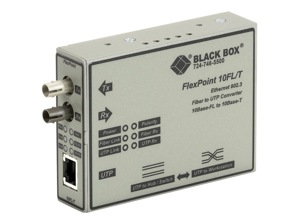 Black Box FlexPoint Modular Media Converter - fiber media converter - 10Mb LAN