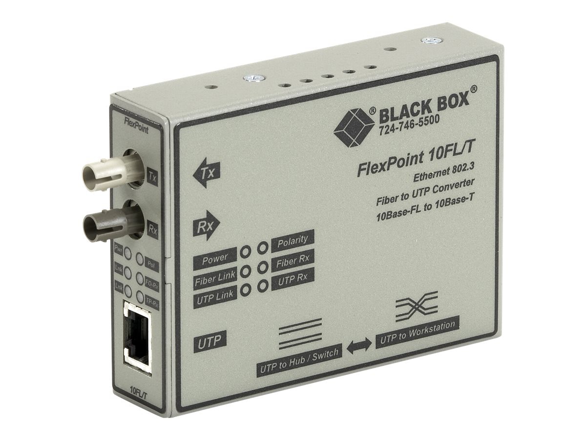Black Box FlexPoint Modular Media Converter - fiber media converter - 10Mb LAN