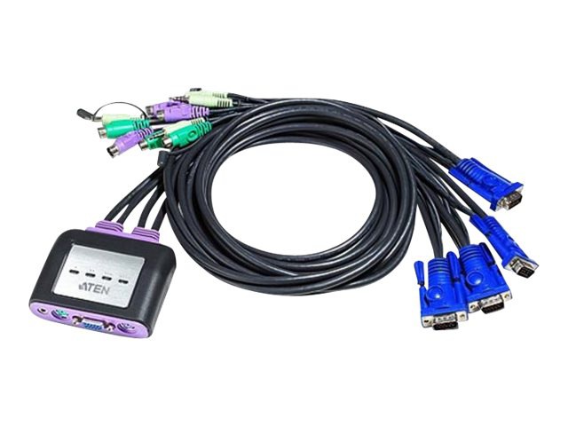 ATEN 4PT PS/2 ‘Non-Powered’ KVM switch w/Integrated cables & Audio Support