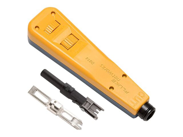 Fluke Networks D814 Impact Punch Down Tool with BIX &amp; Eversharp 66/110 Cut Blades - punch-down tool