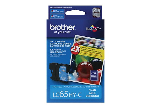 Brother LC65HY-C - High Yield - cyan - original - ink cartridge