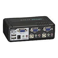 Black Box 2-Port VGA / USB or PS/2 KVM Switch Audio 2-Port USB Hub w/Cables