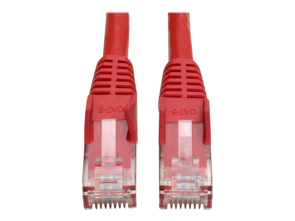 Eaton Tripp Lite Series Cat6 Gigabit Snagless Molded (UTP) Ethernet Cable (RJ45 M/M), PoE, Red, 14 ft. (4.27 m) - patch