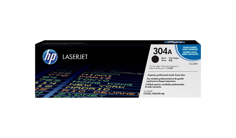 HP 304A (CC530A) Original Standard Yield Laser Toner Cartridge - Single Pack - Black - 1 Each