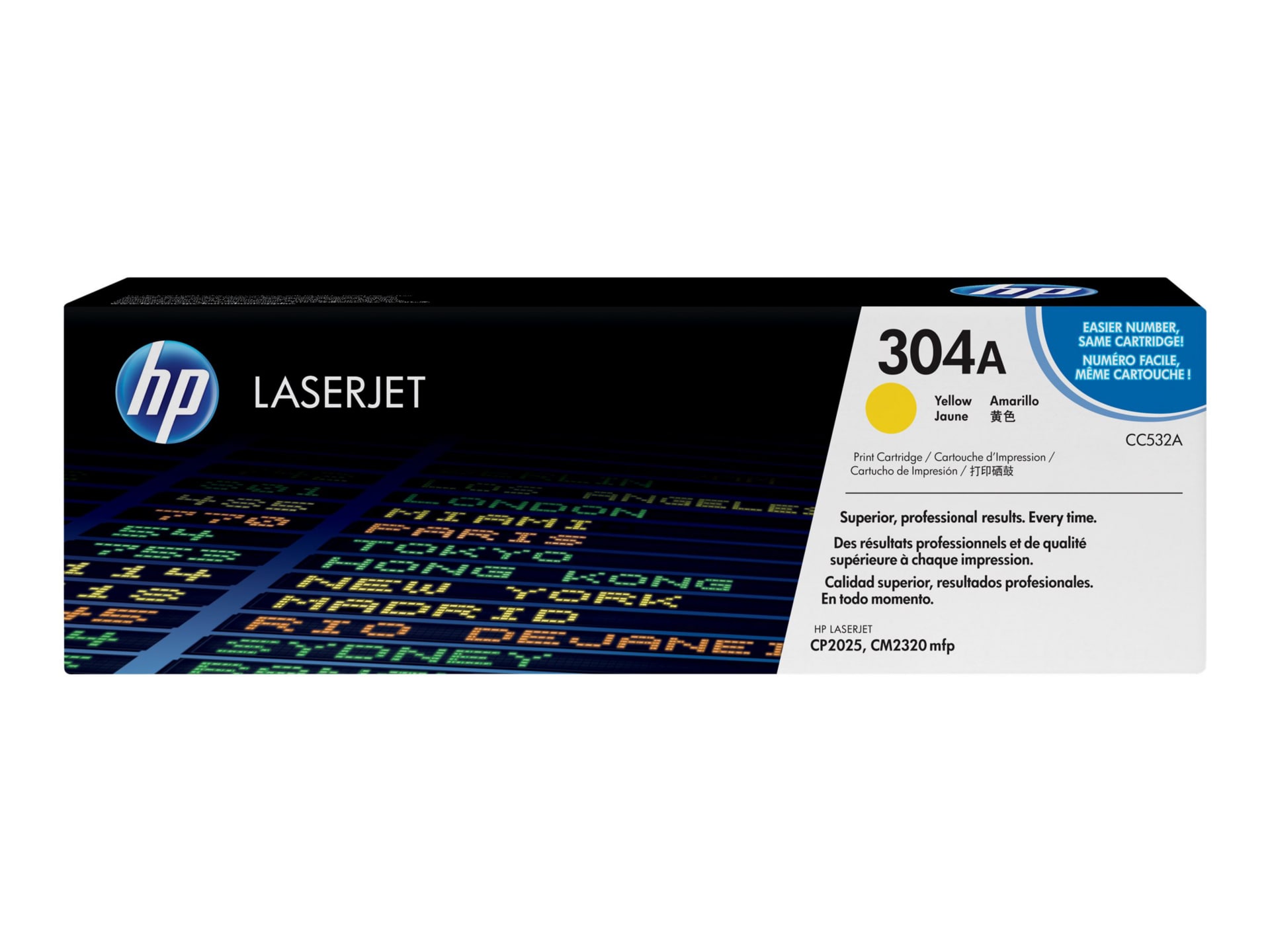 HP 304A (CC532A) Original Standard Yield Laser Toner Cartridge - Single Pack - Yellow - 1 Each