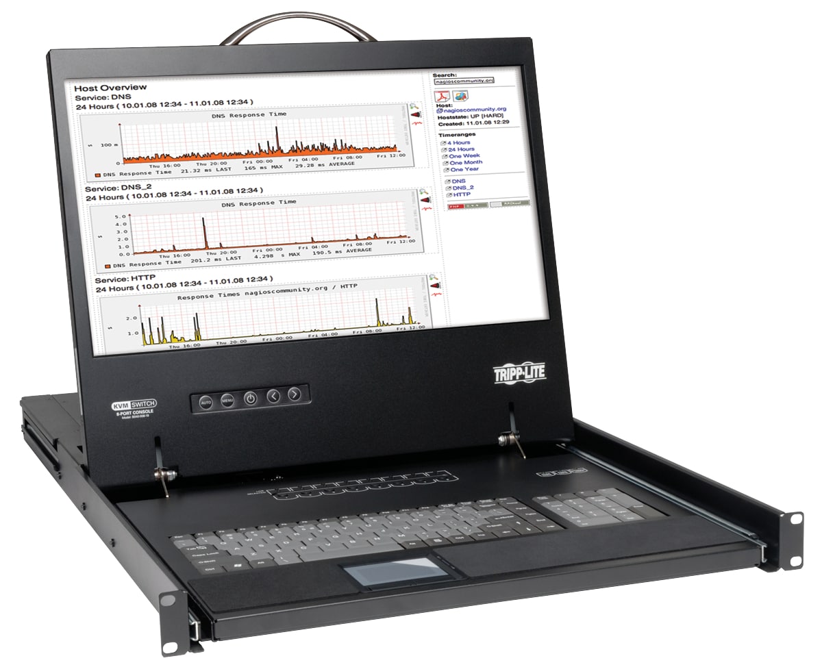 Tripp Lite Rack Console KVM Switch 8-Port VGA 1U 19" LCD