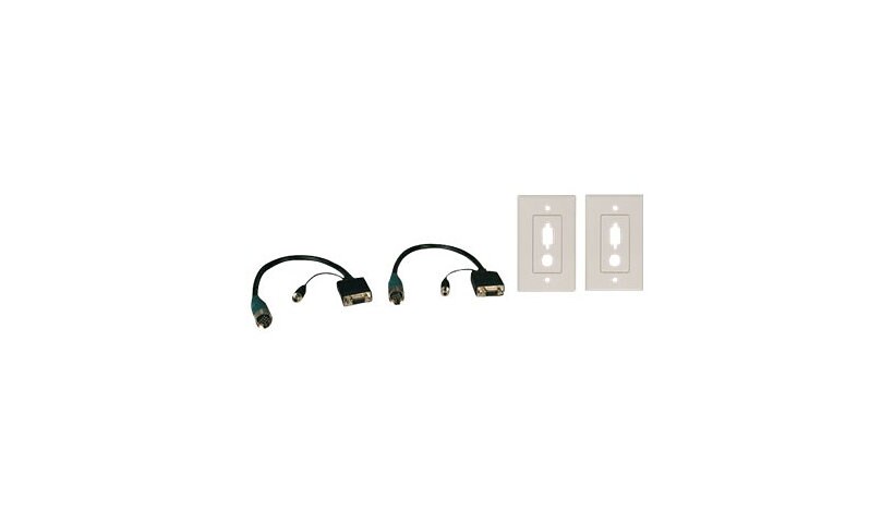 Tripp Lite Easy Pull Type-A Kit w/HD15F/F and 3.5mm Stereo F/F,2 Wallplate