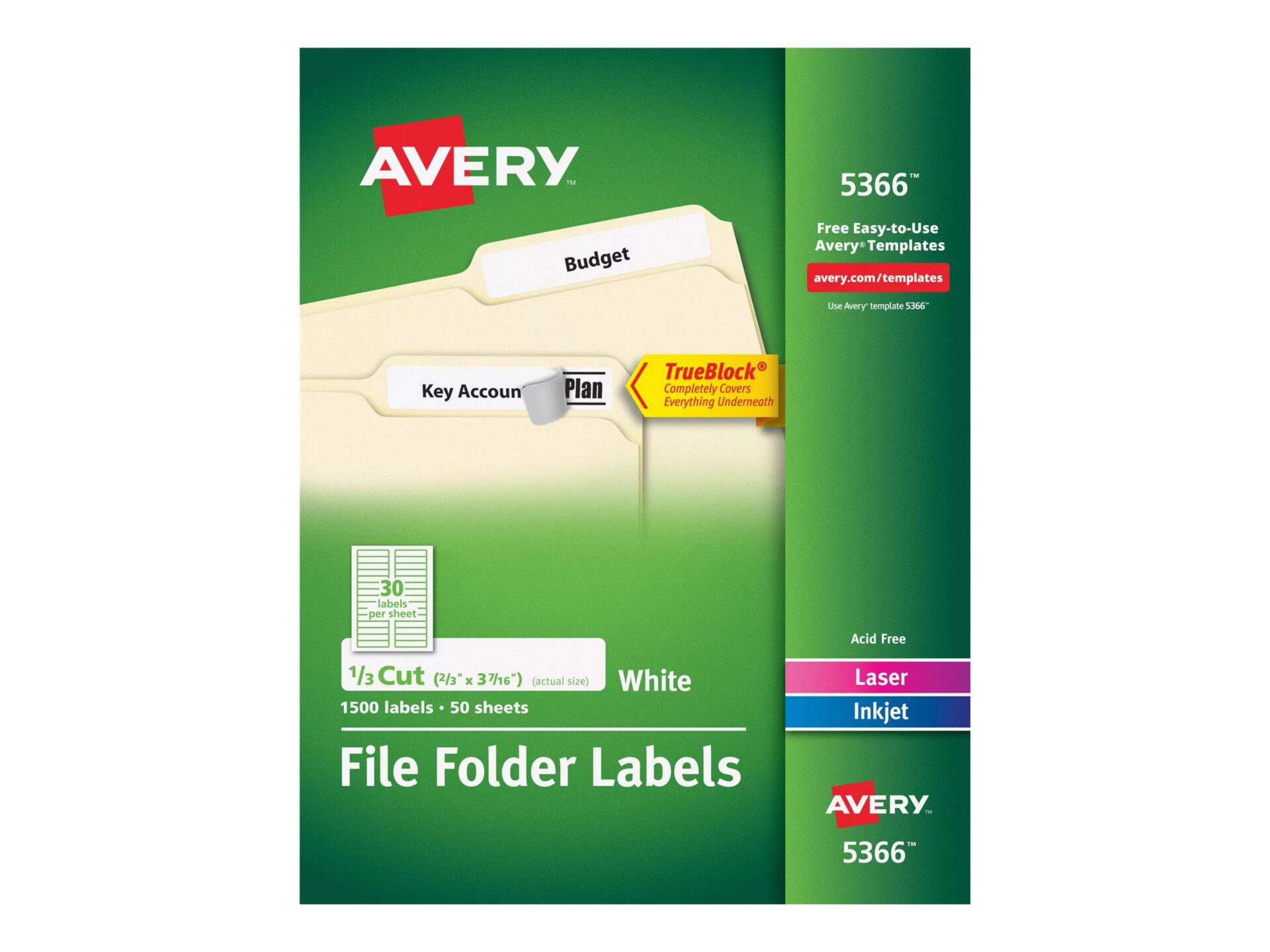 Avery White Filing Labels 5366 Printer Supplies Accessories Cdw Com