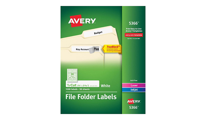 Avery White Filing Labels
