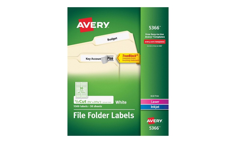 Avery White Filing Labels
