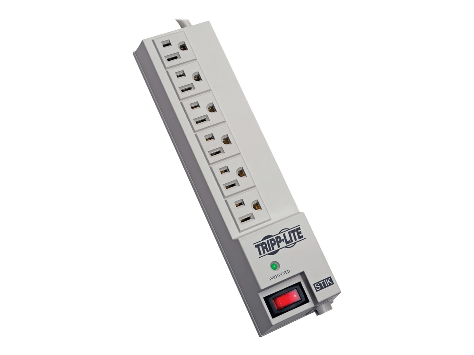 Tripp Lite Surge Protector Power Strip 120V RT Angle 6 Outlet 6' Cord 540 Joule - surge protector