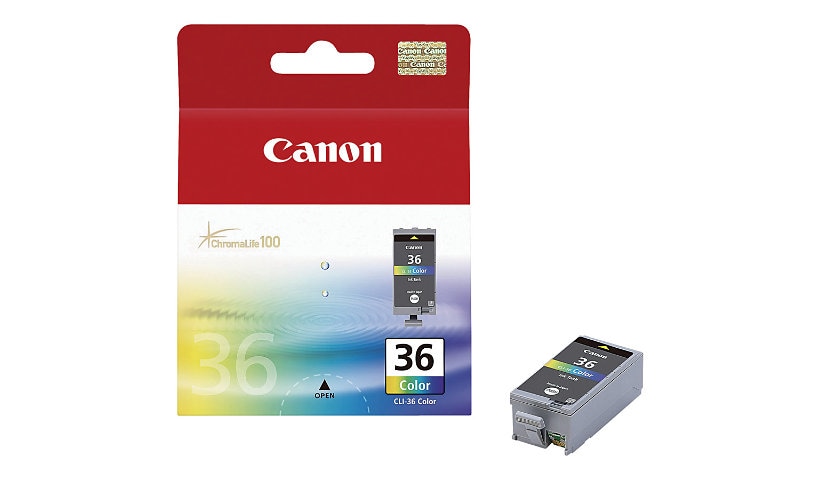 Canon CLI-36 Color - color (cyan, magenta, yellow, black) - original - ink