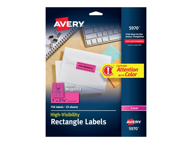 Avery High Visibility - labels - 750 label(s) - 1 in x 2.63 in