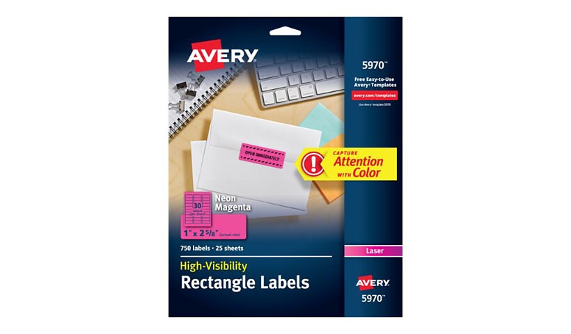Avery High Visibility - labels - 750 label(s) - 1 in x 2.63 in