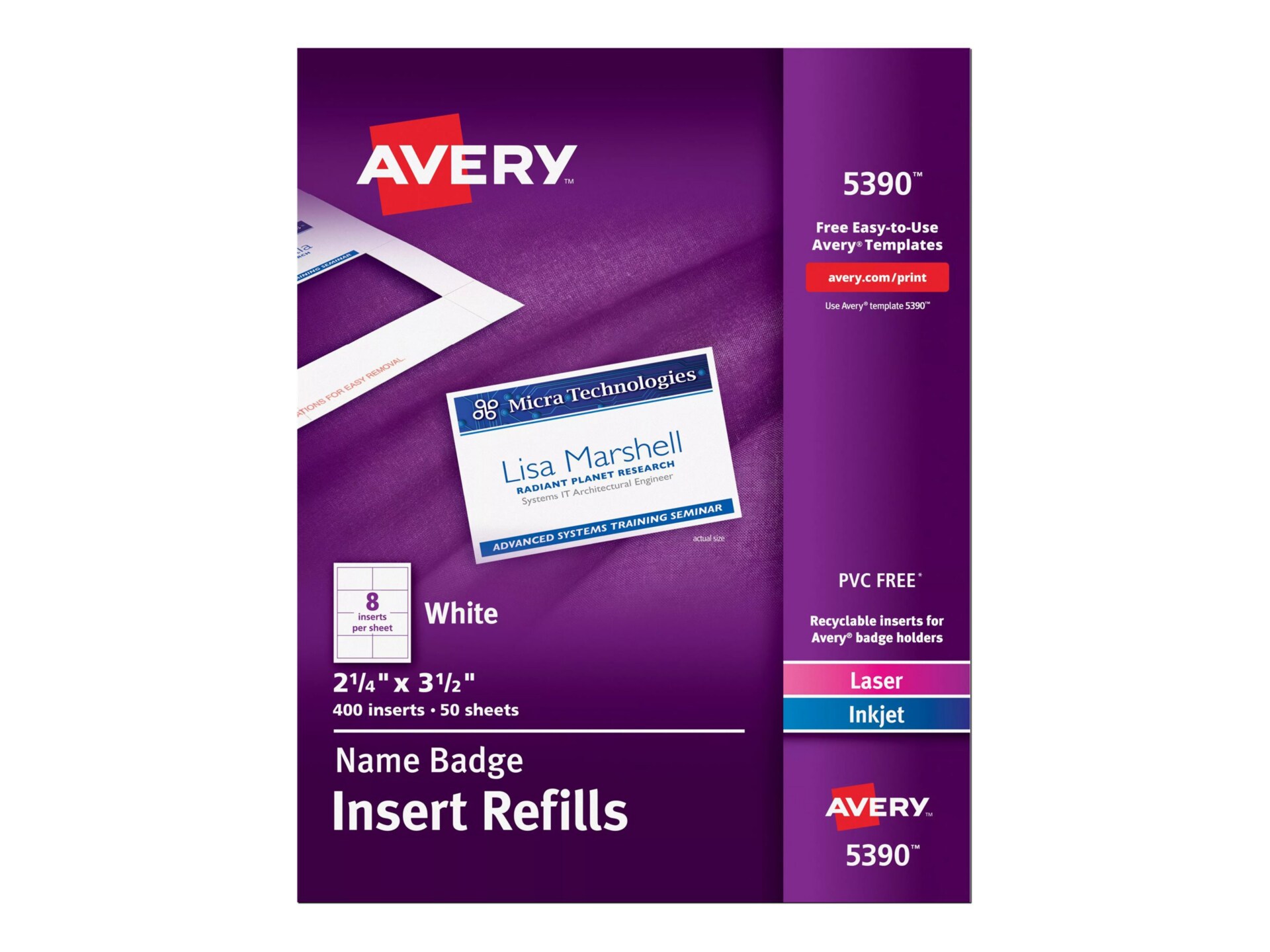 Avery Name Badge Insert Refills