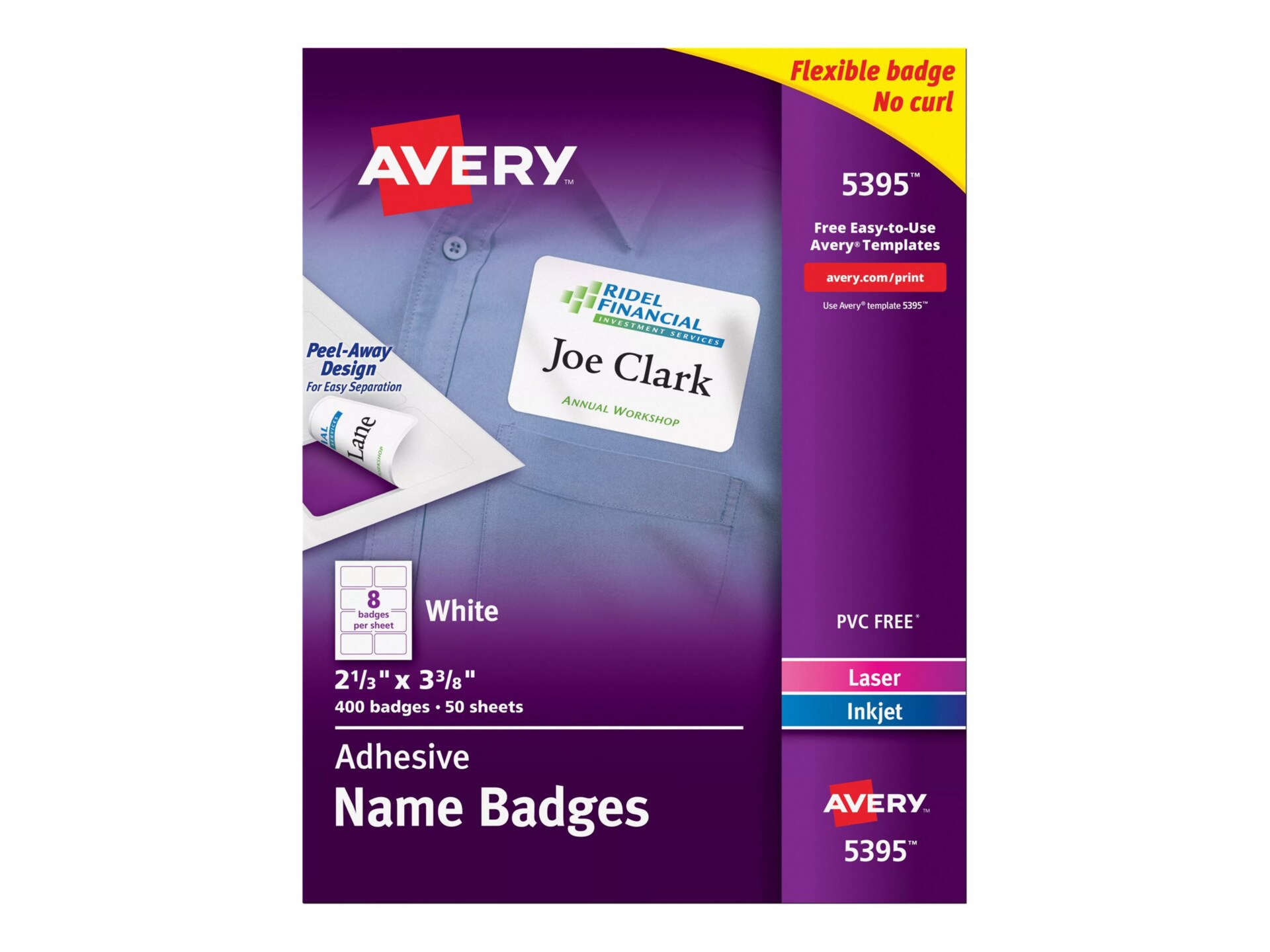 Avery Self Adhesive Name Badge - 5395 - Printer Paper & Media - CDW.com