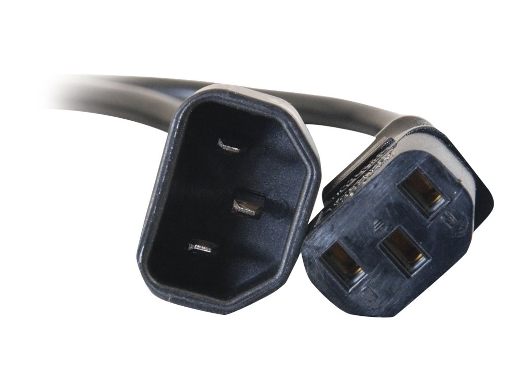 C2G 4ft Computer Power Extension Cord - 18 AWG - IEC320C14 to IEC320C13