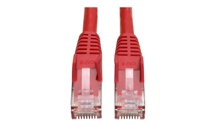 Eaton Tripp Lite Series Cat6 Gigabit Snagless Molded (UTP) Ethernet Cable (RJ45 M/M), PoE, Red, 14 ft. (4.27 m) - patch