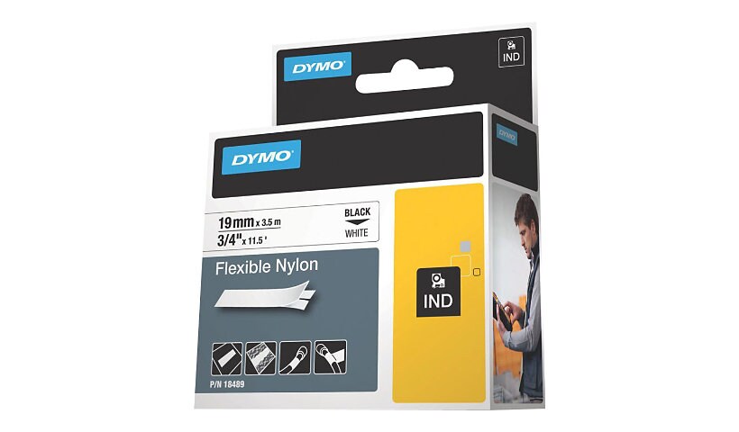 DYMO IND - ruban adhésif souple pour étiquettes - 1 cassette(s) - Rouleau (1,9 cm x 4 m)