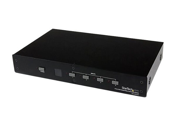 StarTech.com 4 Port VGA Video Audio Switch with RS232 control - video/audio splitter - 4 ports