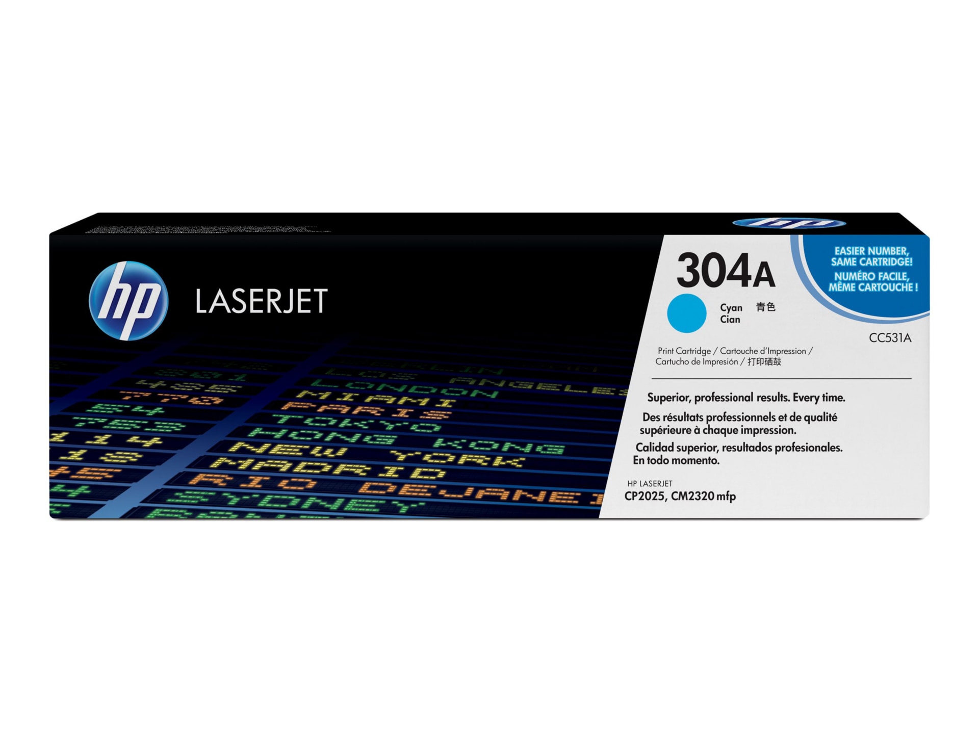 HP 304A (CC531A) Original Standard Yield Laser Toner Cartridge - Single Pac