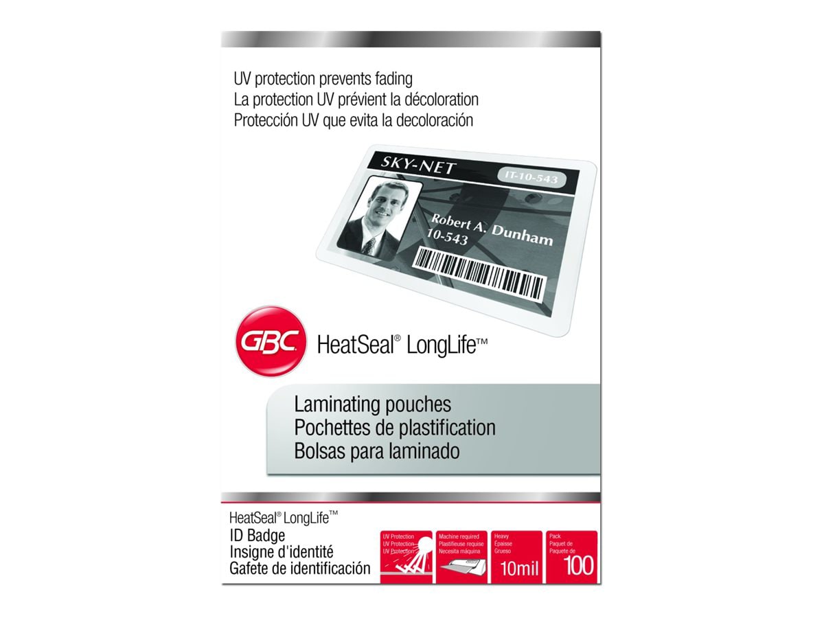 GBC HeatSeal LongLife Badge-ID Size - 100-pack -  - lamination pouches