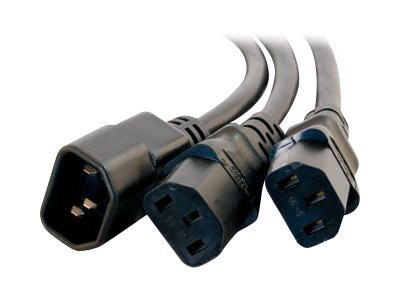 C2G 6ft 1-to-2 Power Cord Y Splitter - 16 AWG - IEC320C14 to x2 IEC320C13