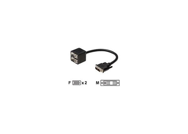 Belkin 0.3m DVI-I (Single Link) to 2 VGA Analog and Digital Y Cable